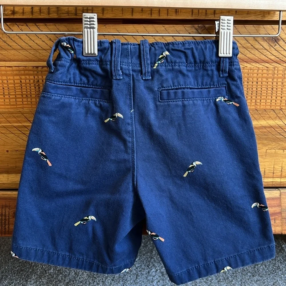 Gap Boys Shorts Navy Blue Shorts with Toucan Print